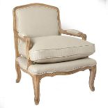 Edmonton chair Handcrafted wood with a natural limed white wash finish Natural Belgian linen