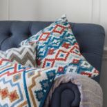 5 x Aztec Feather Filled Cushion Tactile, Bold And Bright This Cushion Is Hand Embroidered For A