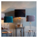 Caesaro Table Lamp Atlantic Featuring a beautifully textured glass base finished with metal