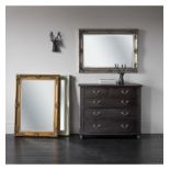 Abbey Rectangle Mirror Cream 1095x790mm Classic solid wood hand made baroque styled frame.