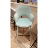 Neptune Barstool-Dusky Velvet Aqua and Matt Black The Italian Tradition For Combining Stunning