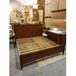 Starbay US King Size Bed ( Mattress Not Supplied) Rosewood Finish With Its Large Rounded Head And