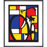 Sassan Filsoof Mondrian Bike, 28x36cm Framed Print in Responsibly Sourced Solid Frame With A Brushed