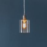 Chicago Single Pendant Light Brushed Nickel Simple yet stylish providing your living space a warm