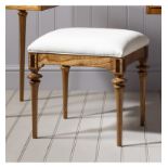 Spire Stool Featuring beautiful marquetry of Blonde European Walnut with intricate inlays that