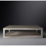 Cela Grey Shagreen 60 Square Coffee Table Crafted Of Shagreen-Embossed Leather With The Texture