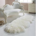 White Natural 100% Sheepskin Pelt / Rug  Luxury Super Thick Deep Pile 700mm X 1.4m