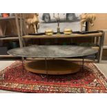 Bina Olivia Coffee Table - 42" Dia / Industrial Rustic And Modern Aesthetics Are Combined In This