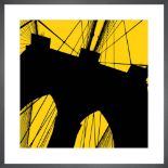 Erin Clark Brooklyn Bridge, 30x30cm Framed Print in Responsibly Sourced Solid Frame With A Brushed