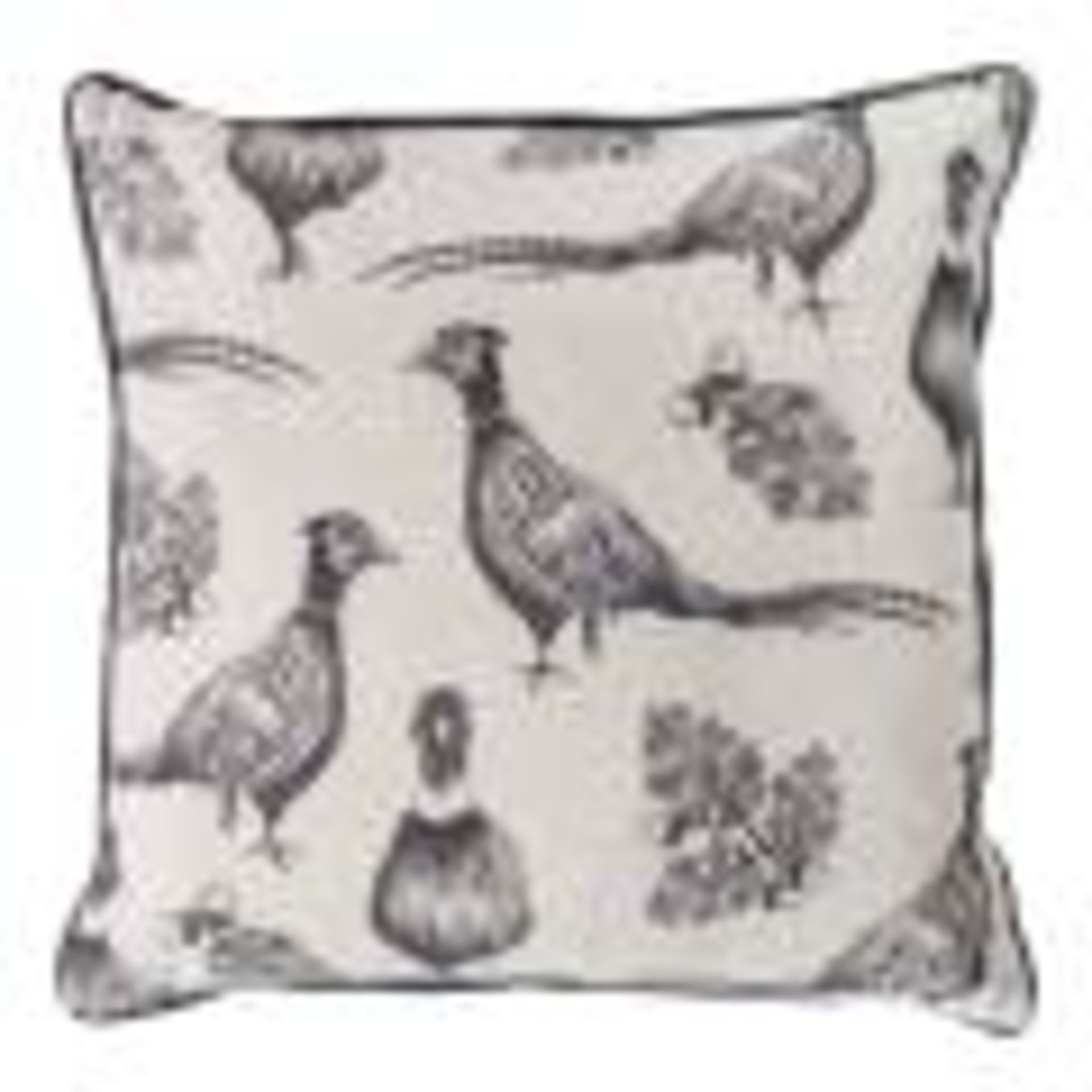 4 x Pheasant And Acorn Cushion Grey Feather Filled Add A Rustic Feel To Your Interior Decor With