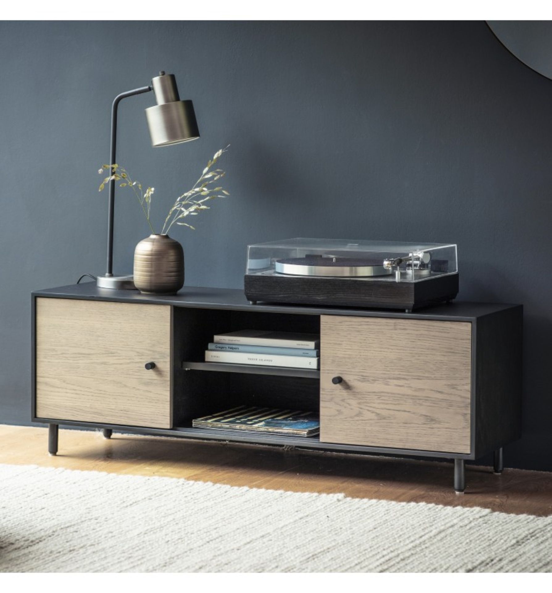 Carbury Media Unit 1200x400x420mm Stylish collection of Oak Veneer furniture perfect for adding