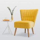Harreit Velvet Cocktail Chair - Citrus Elegantly crafted, this stylish cocktail chair is designed
