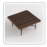 Contemporary Walnut And Smoked Glass Square Cocktail Table With A Focus On Minimalist Design And