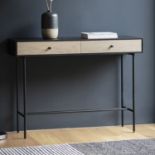 Carbury 2 Drawer Console Table 1100x350x800mm Stylish collection of Oak Veneer furniture perfect for