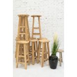 A pair of Tall Elm Stool: Stunning wooden bar stools from the Heibei province of China Crafted from