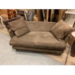 Brown Fabric 3 Seater Upholstered Sofa 175 X 85 X 77CM