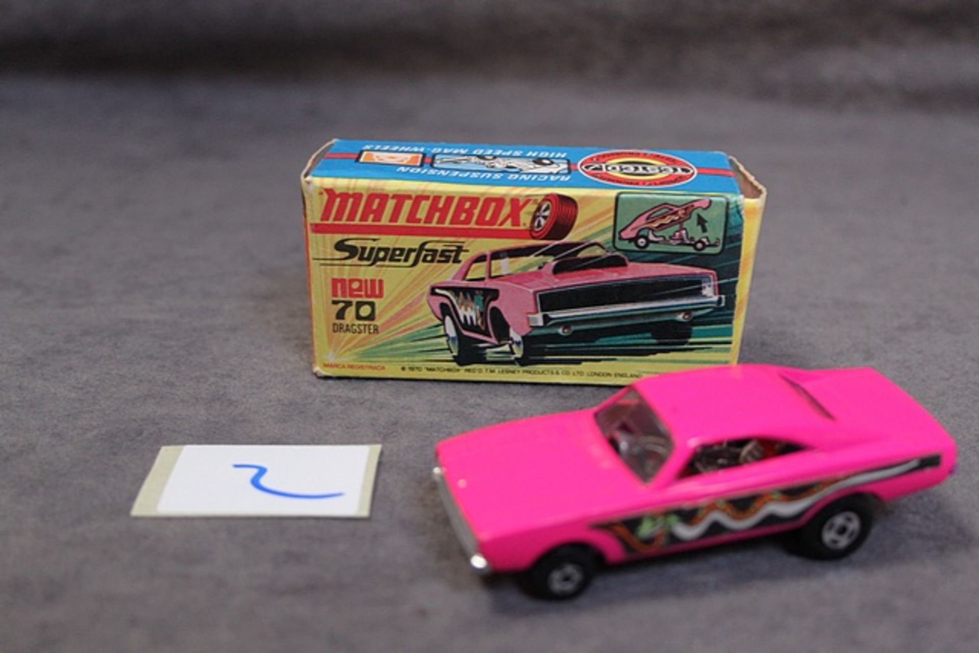 Matchbox Superfast #70 Dragster With Purple Base And Excellent Box - Image 2 of 2