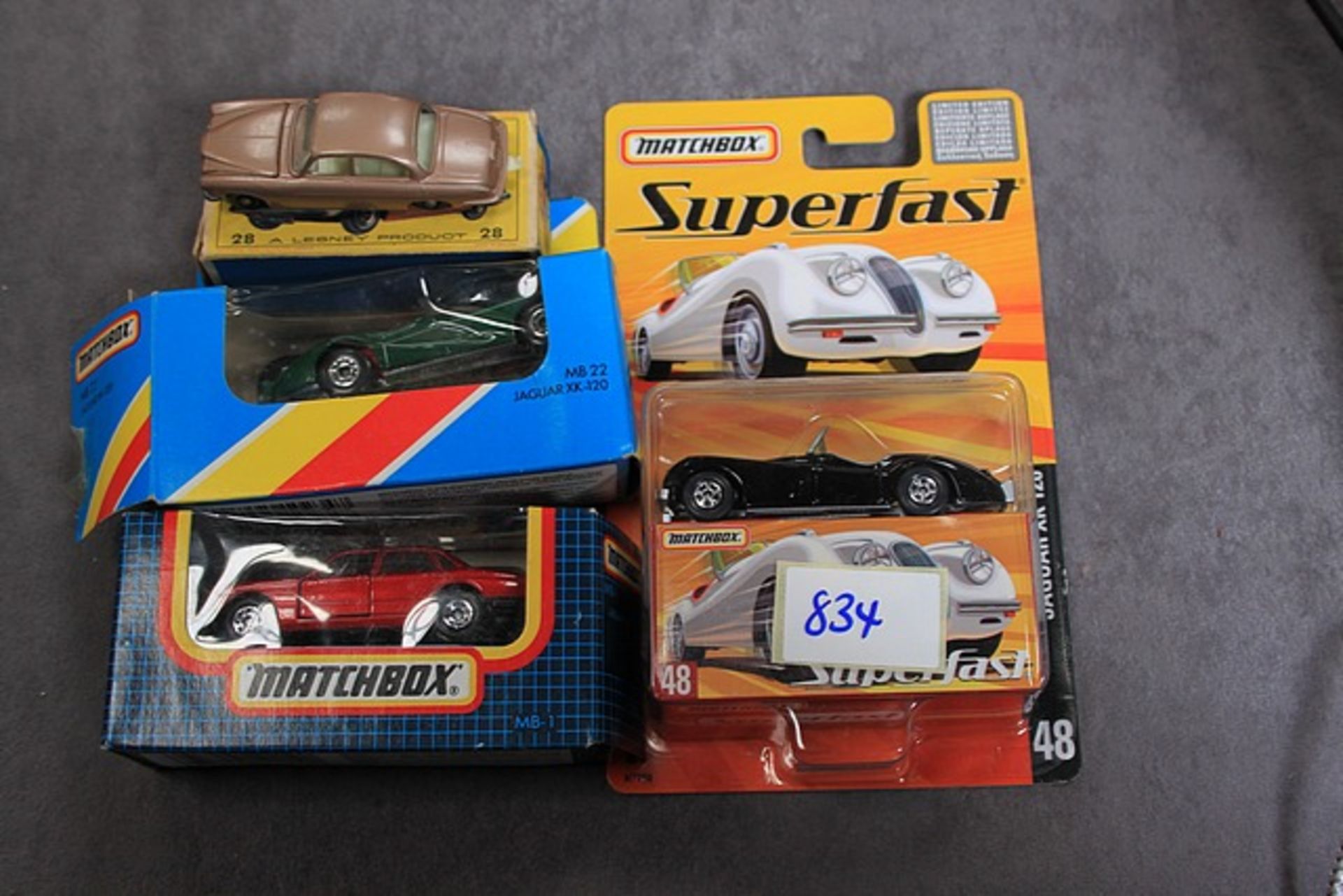 4x Matchbox Diecast Jaguars, Comprising Of; #1 Superfast XJS Mint In Opened Box, #22 Superfast XK-