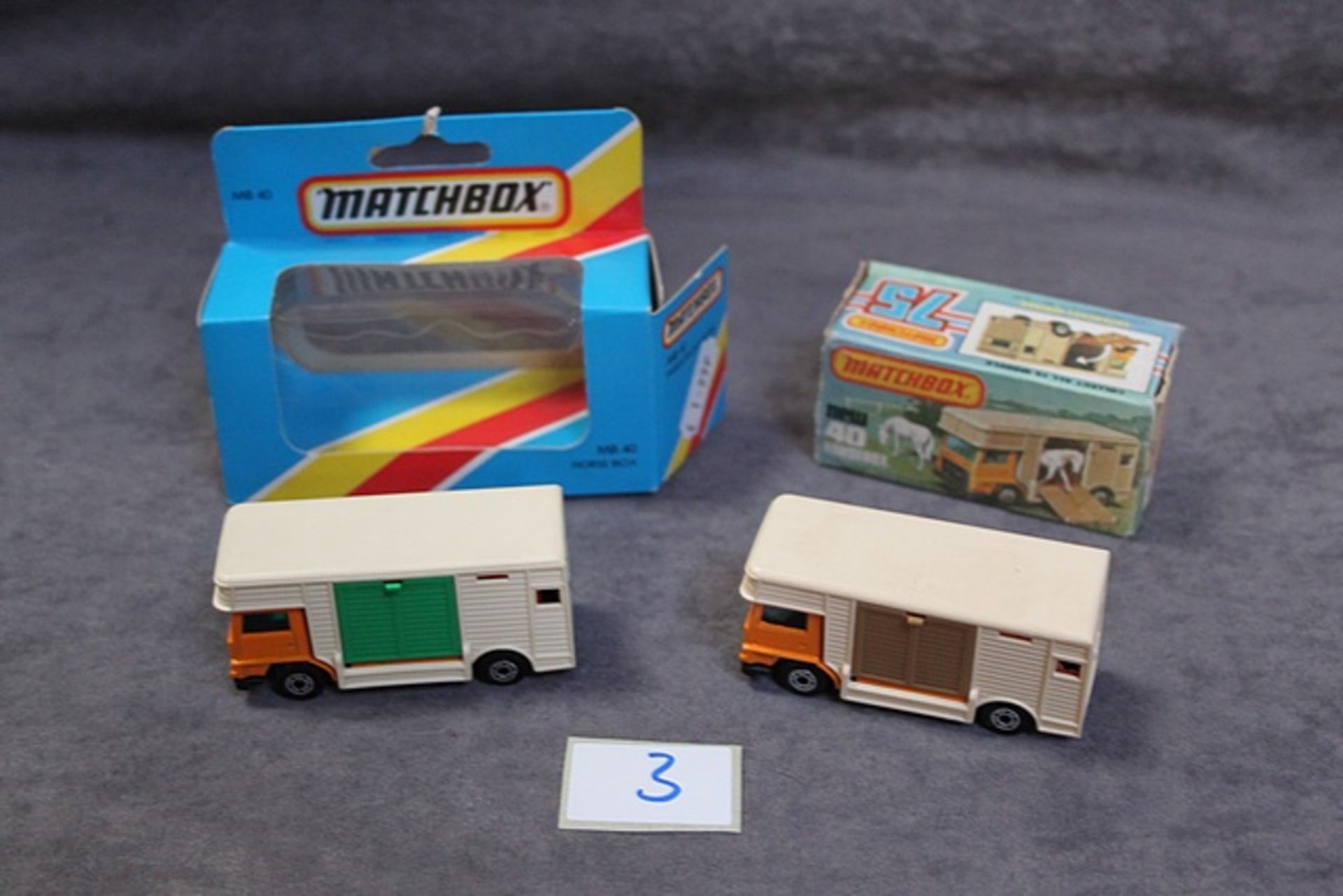 2 X Matchbox Models #40 2 Different Versions One Brown Door One Green Door Both Mint Models Blue Box - Image 2 of 2