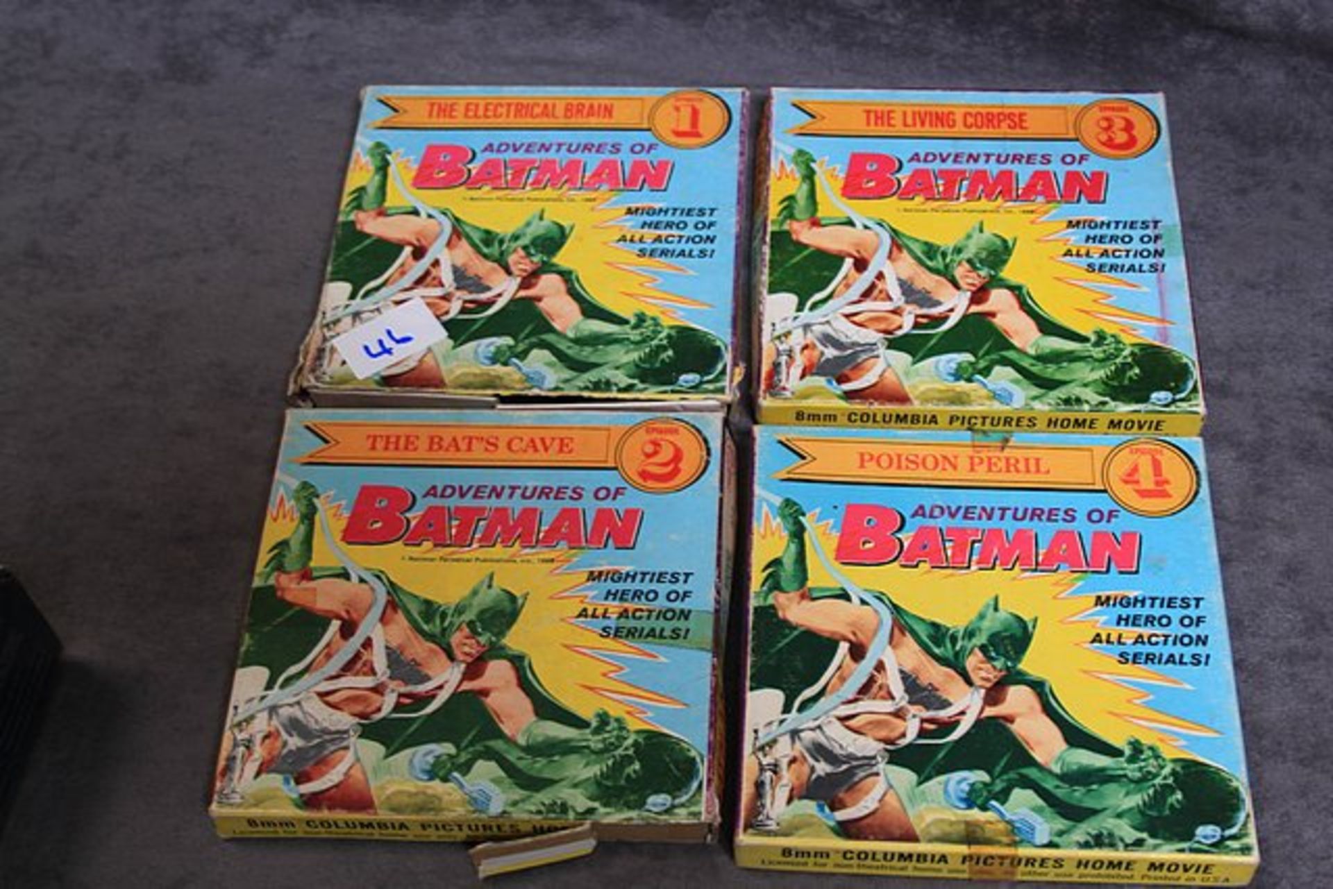4 X 8mm Reels ADVERNTURES OF BATMAN 8MM HOME MOVIE 1965 Episodes 1, 2 ,3 And 4