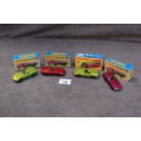 4 X Matchbox Superfast #52 Dodge Charger MIIi 2 X Lime Green, Burgundy, Purple All Mint Models In