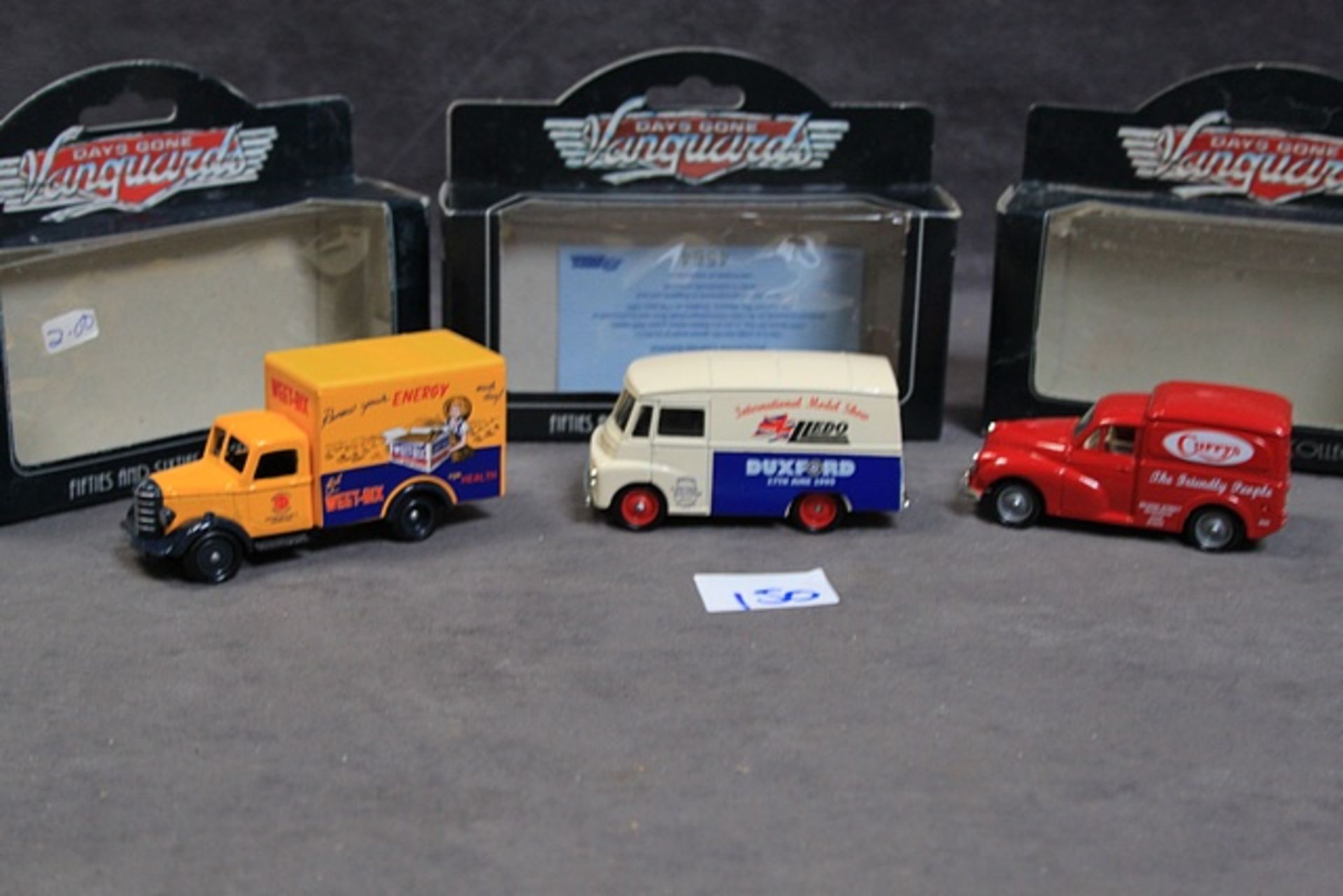 3 X Vanguard Diecast Models #59008 1950 Bedford CWT Weetabix # 71003 Duxford 1995 Ltd Edition Show