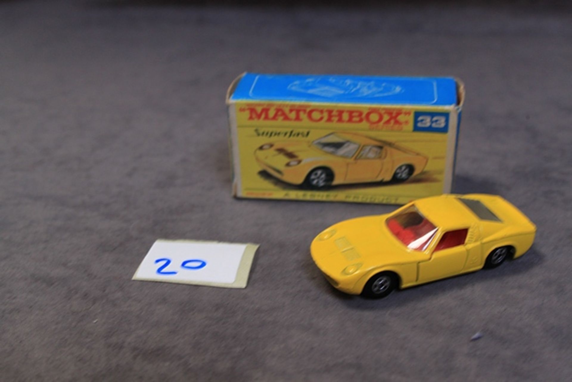 Matchbox Superfast Diecast #33 Lamborghini In Very Rare Yellow Colour Model In Near Mint Condition