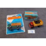 2 X Matchbox Diecast Models #71 Cattle Truck Two Different Versions Boxed Version Mint In Fair