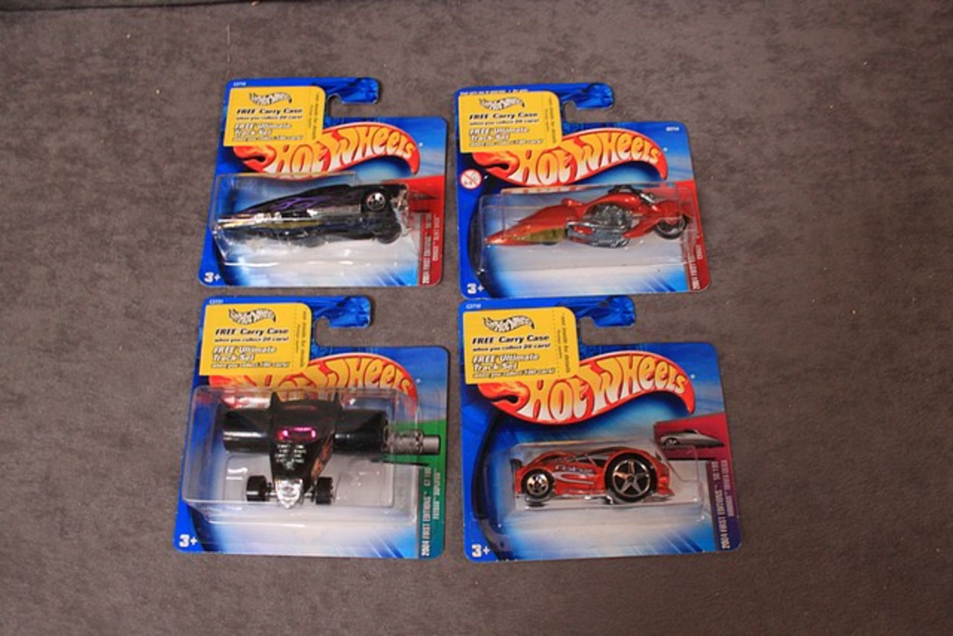 4x Hotwheels 2004 First Editions Comprising Of Numbers #50/100 Crooze Slikt Back, #46/100 Crooze W-