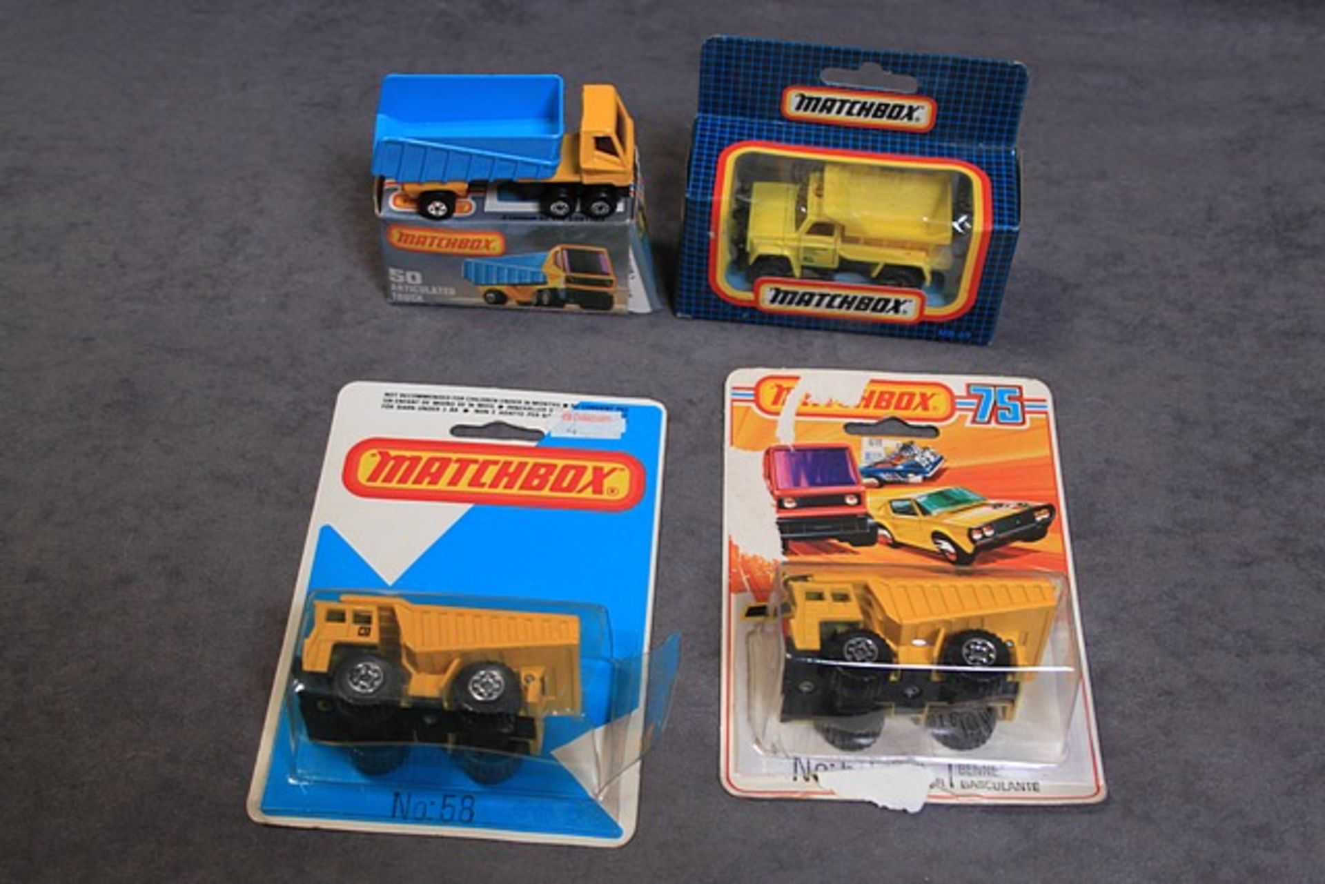 4 X Matchbox Diecast Models #50 Articulated Truck Mint In Excellent Box #MB69 Snow Plough Mint In - Image 2 of 2