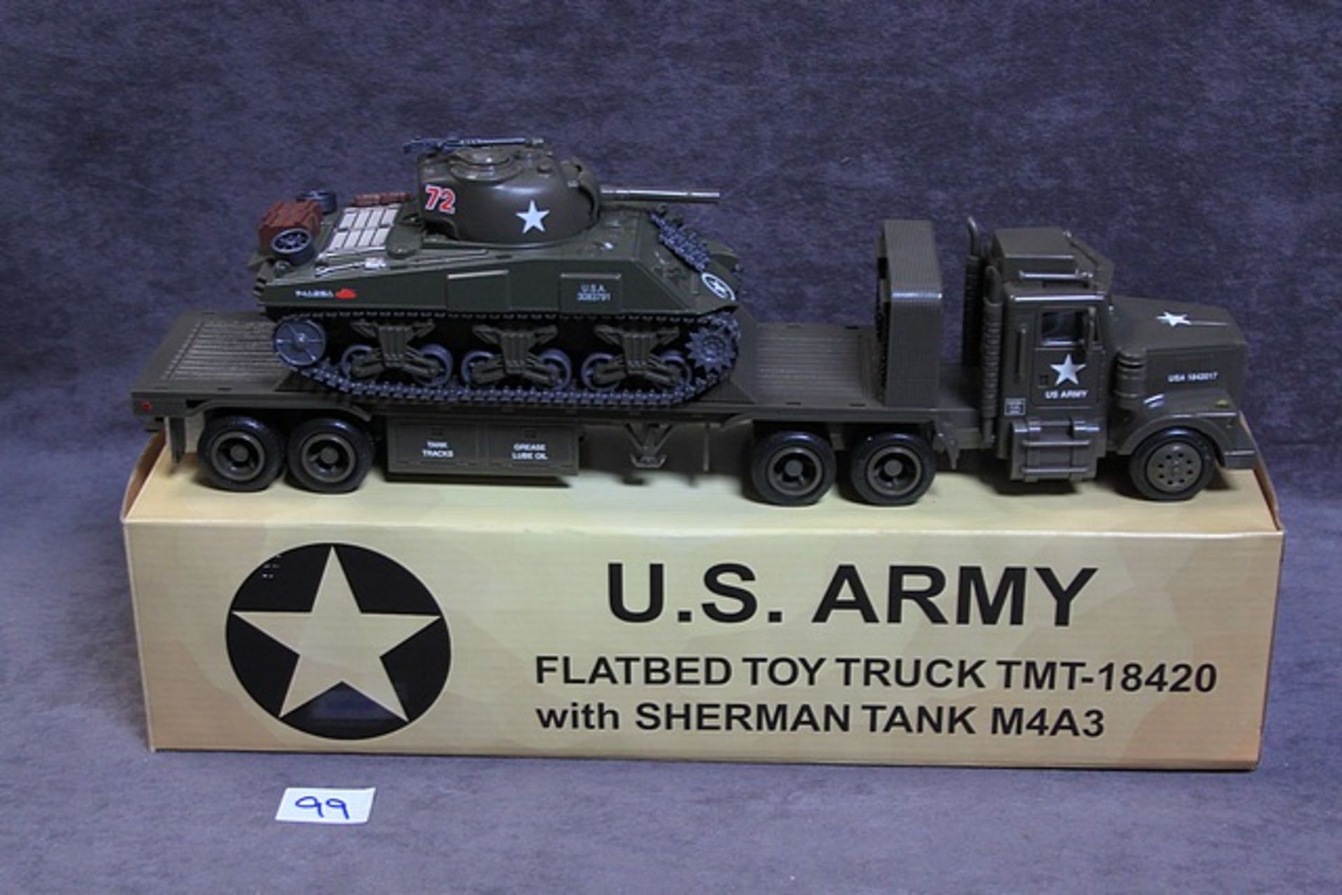 TMT Taylor Trucks (USA) Military U.S. Army Sherman Tank M4a3 With Transport Truck Taylor Tmt-18420