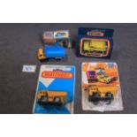 4 X Matchbox Diecast Models #50 Articulated Truck Mint In Excellent Box #MB69 Snow Plough Mint In