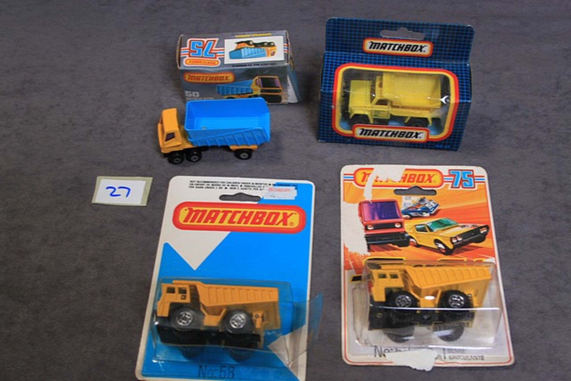 4 X Matchbox Diecast Models #50 Articulated Truck Mint In Excellent Box #MB69 Snow Plough Mint In