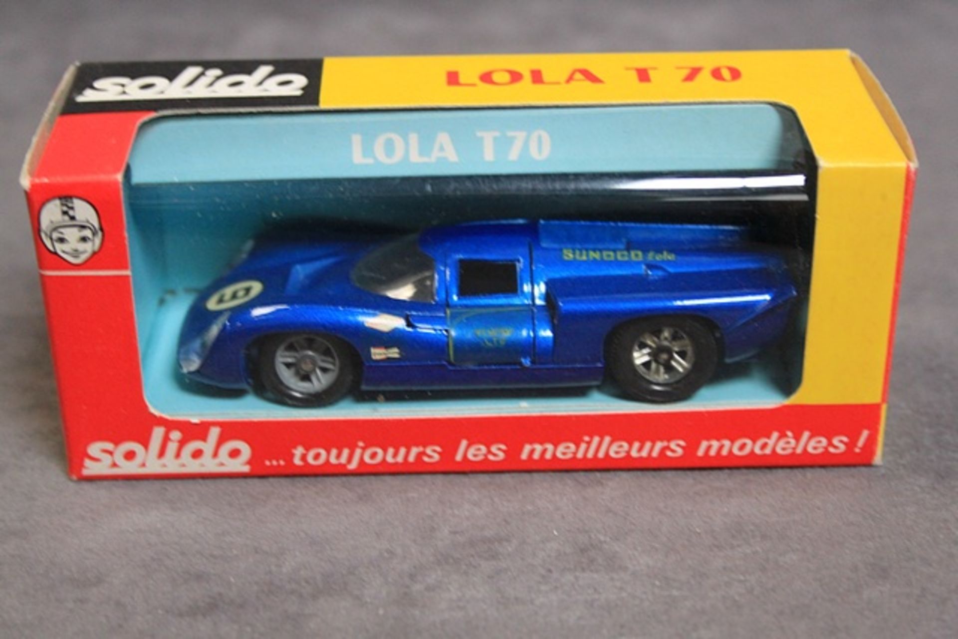 Solido Diecast Model #175 Lola T70 In Blue Complete With crisp Box