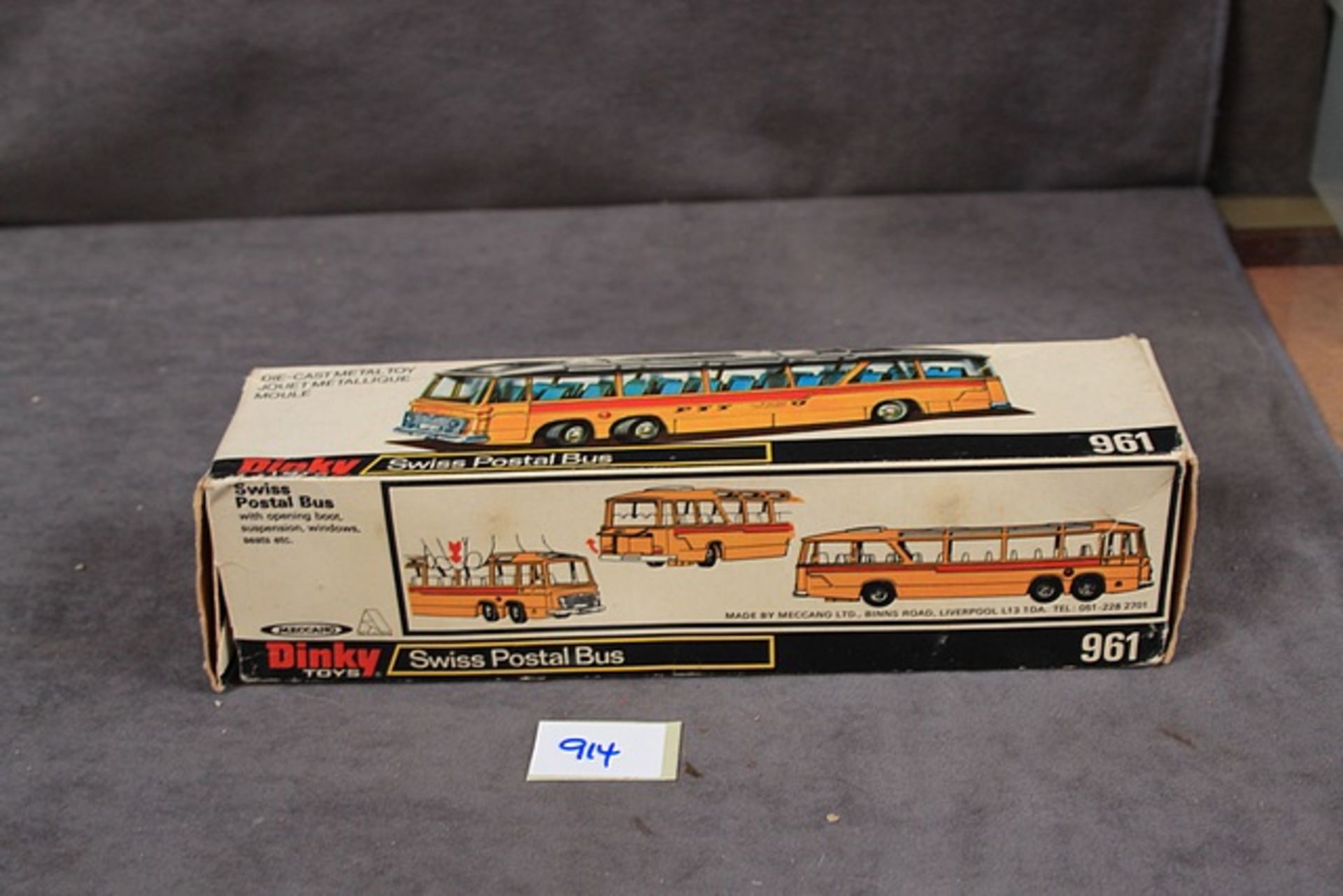 Mint model Dinky Toys diecast #961 Vega Major Luxury Coach Swiss Postal Bus in excellent box - Image 2 of 3