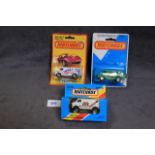 3 X Matchbox Diecast Models #68 Chevy Van USA1 White Mint On Good Card #68 Green Chevy Mint On