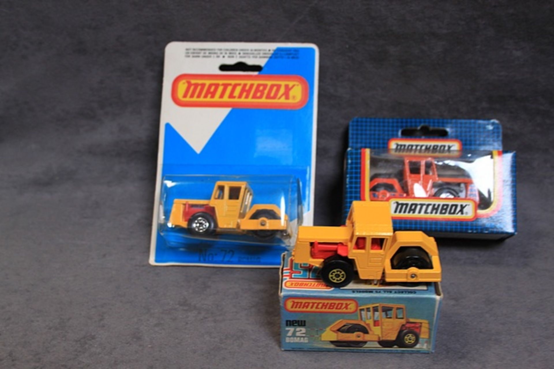 3 X Matchbox Diecast Models #72 Bomag Road Roller Mint In Crisp Box # Bomag Road Roller Mint On - Image 2 of 2