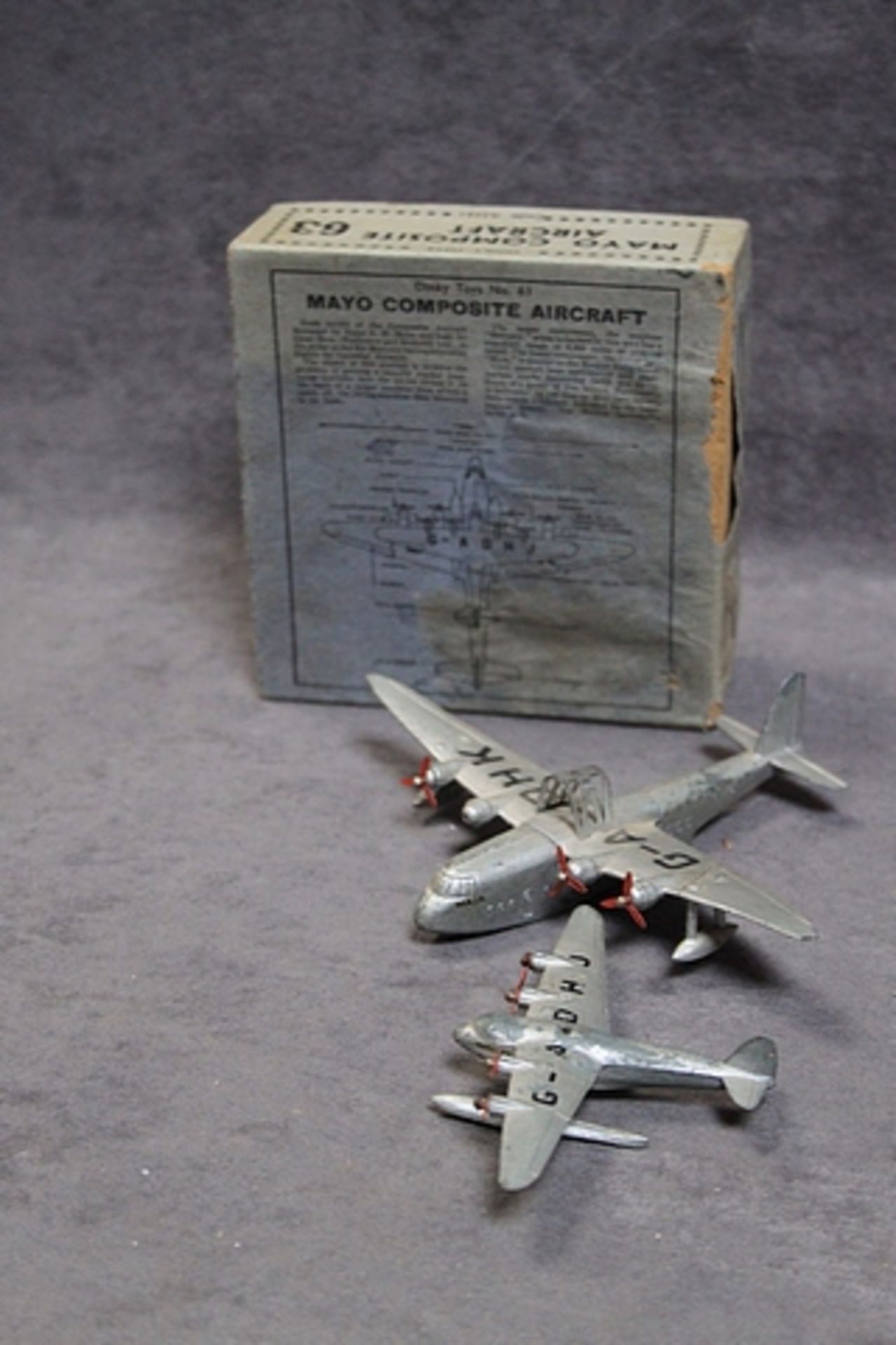 Extremely Rare Dinky #63 Mayo Composite Aircraft Colour/Variation: Silver G-A DHK Pre War Model, #