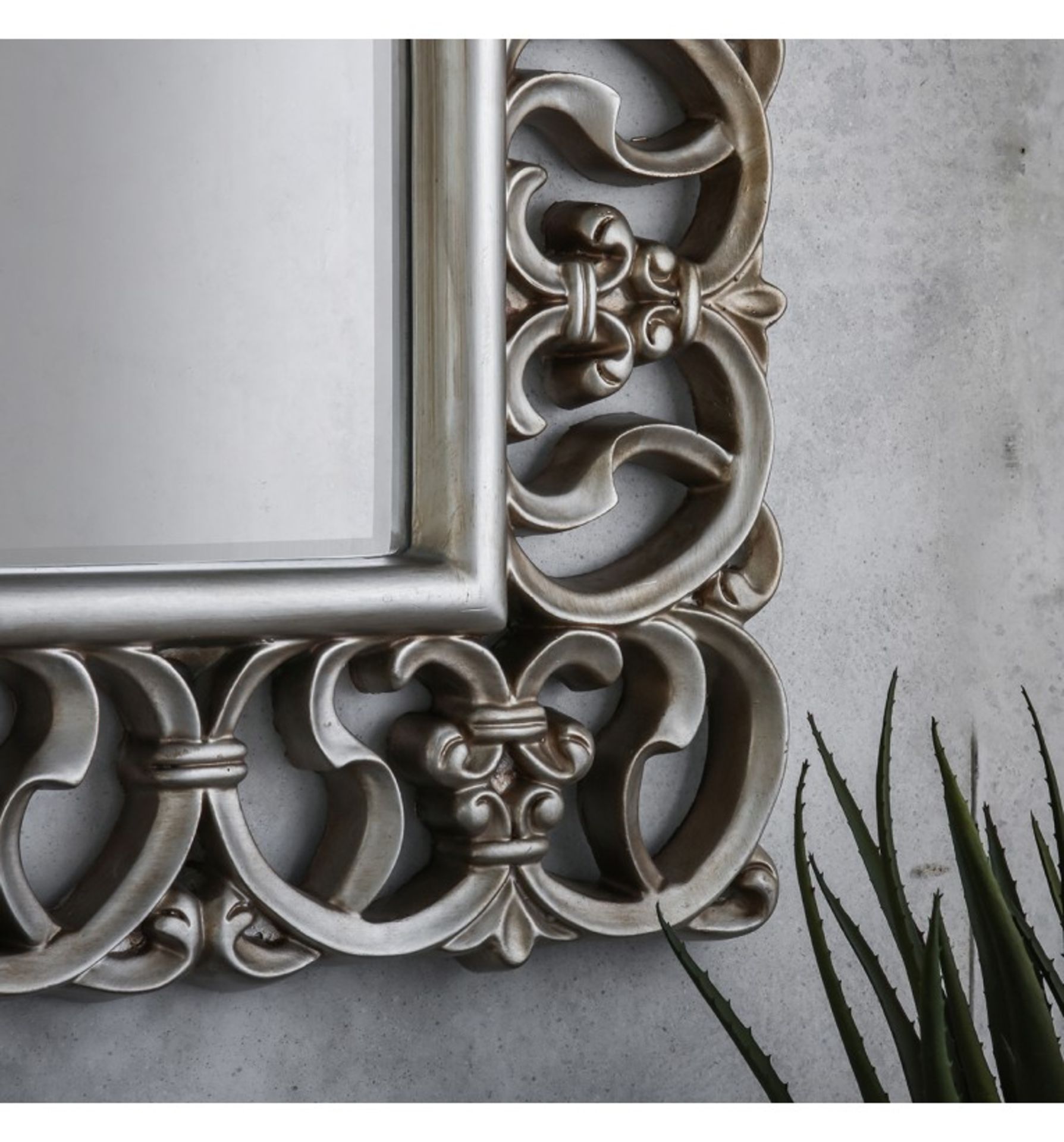 Sumner Mirror 1240x50x930mm Bold statement piece with a deep decorative frame in an antique silver - Image 2 of 2