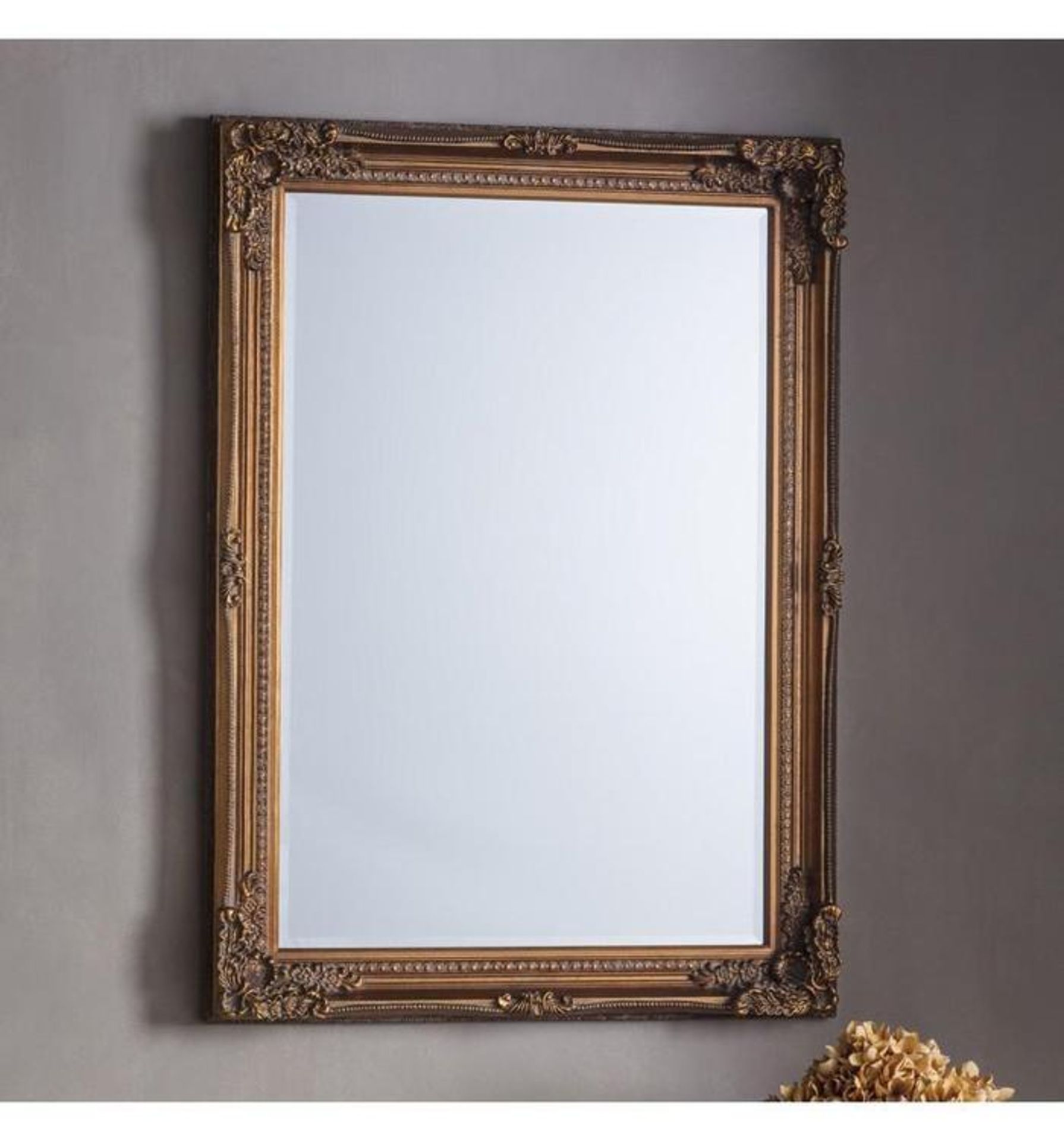 Rushden Bronze Rectangle Mirror 780x75x1080mm An ornate, baroque inspired wall mirror in an aged