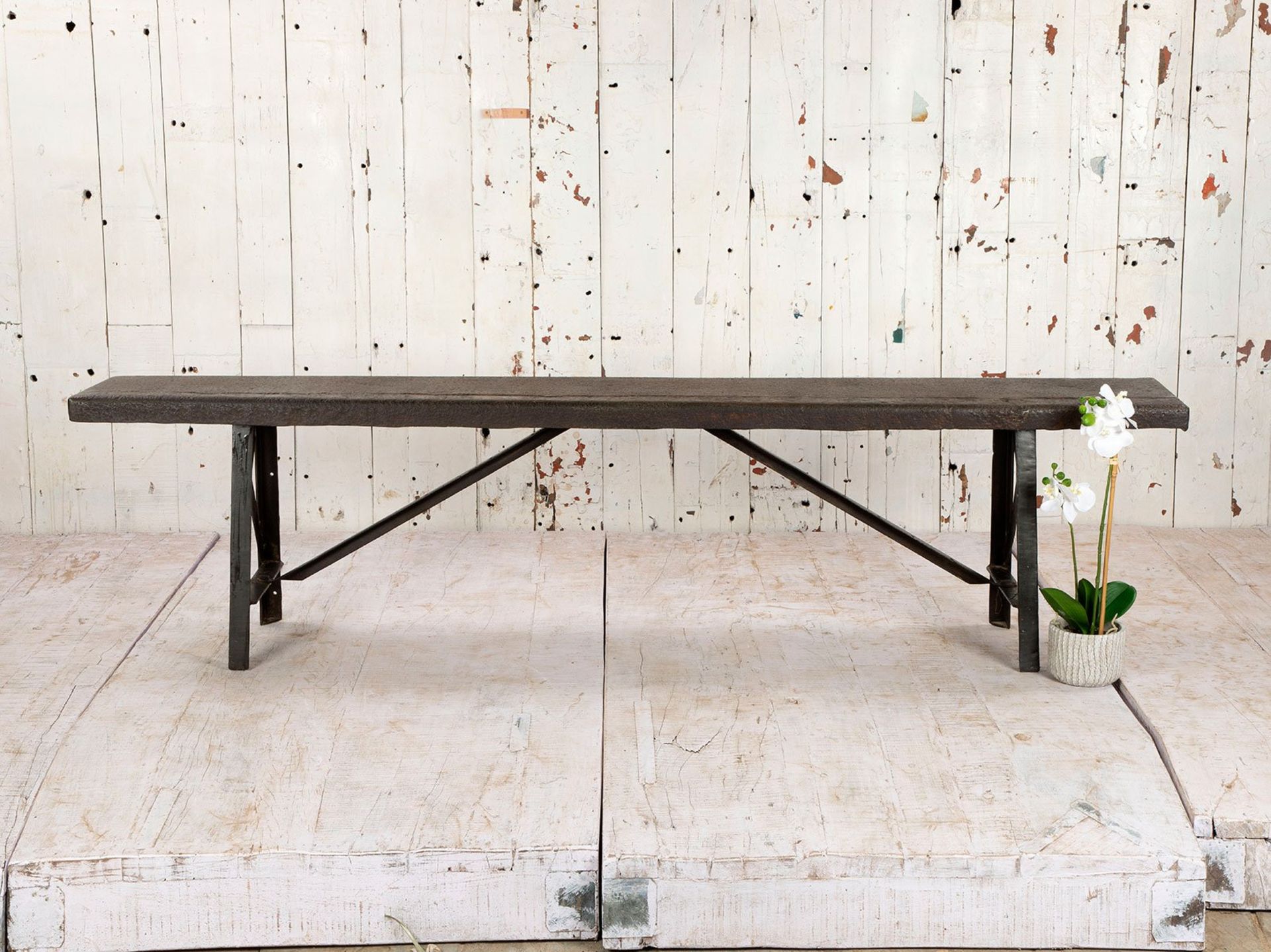 Industrial Style Iron Bench
