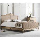 Frank Hudson Annecy King Size 5ft Bed Weathered Chic Cane Bed in a Dry Brush Weathered effect
