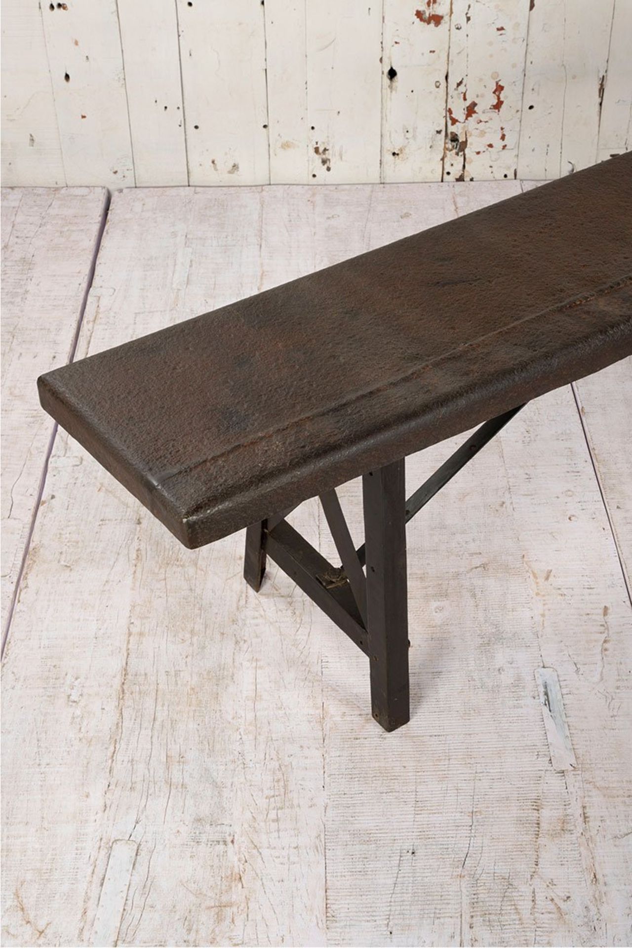 Industrial Style Iron Bench - Image 3 of 3