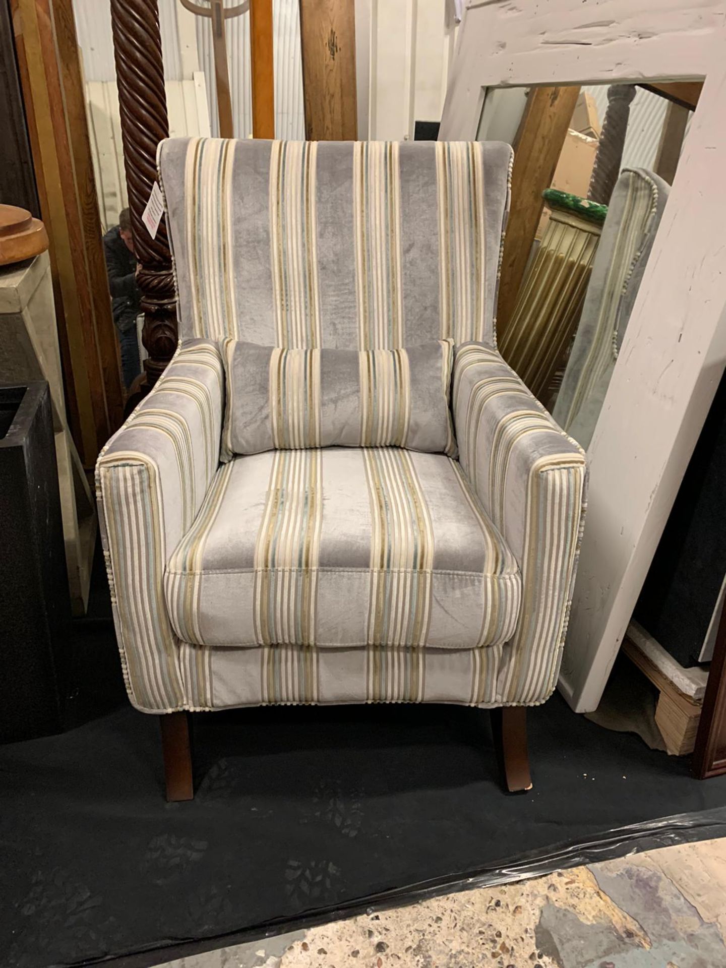Hubbardston Armchair Grey Velvet Capture The Rolling Hills And Timeless Charm Of The English - Image 3 of 4