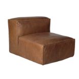 Scruffy Leather 1 seater large sofa infill chair Old English Coffee Leather 91 x 118 x 76cm (A7)