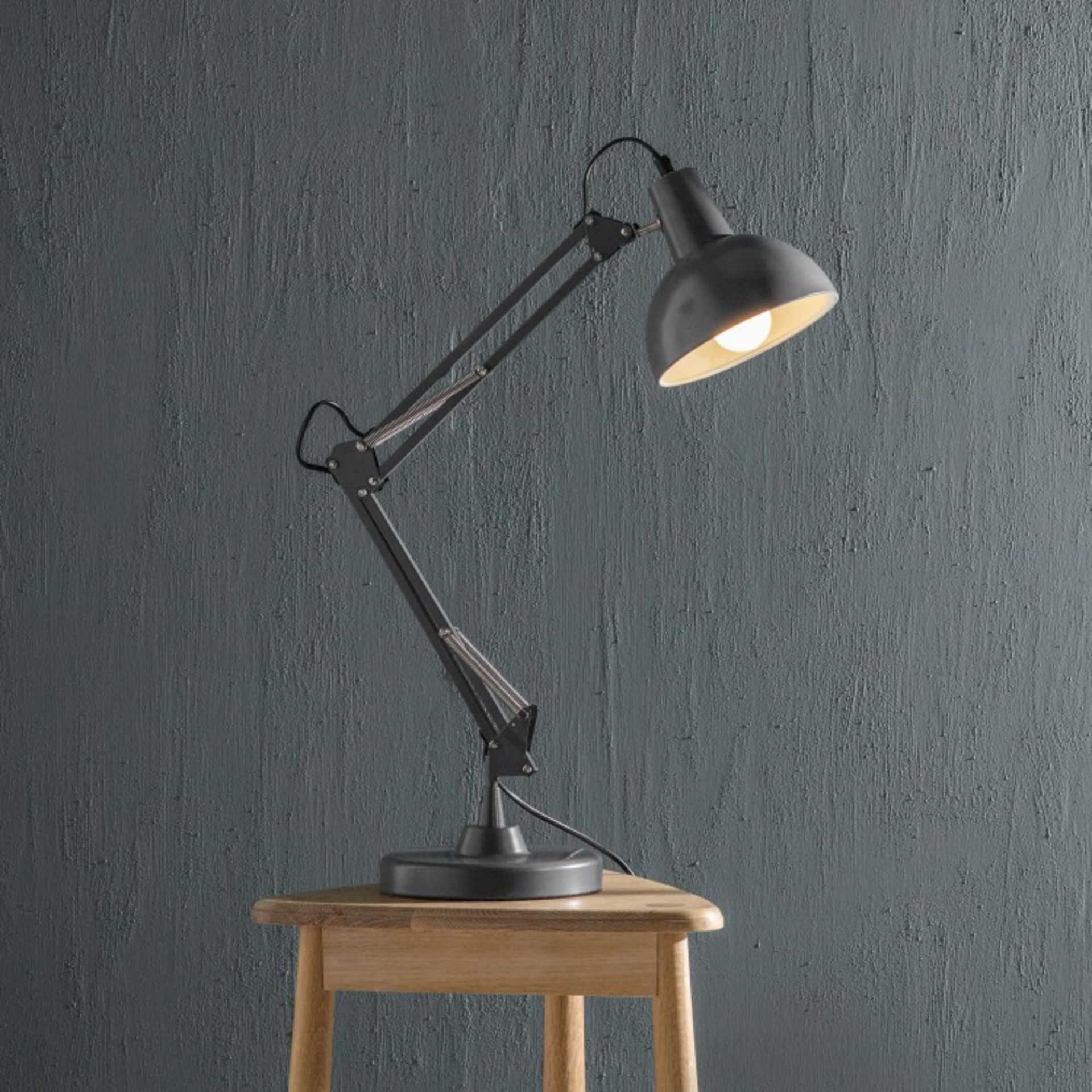 Watson Table Lamp Grey This stylish Watson lamp has an industrial feel with a stylish and modern
