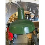 Pendant oversized vintage industrial green enamel factory pendant light 40 x 34cm