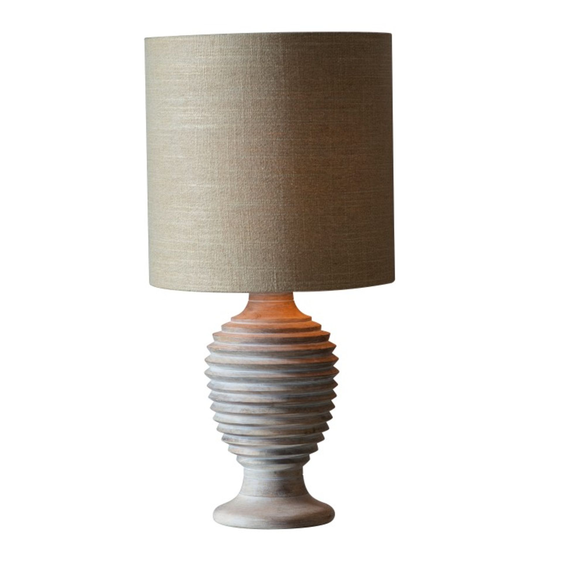 Bates Table Lamp Base A Beautiful ribbed base table lamp classic and stylishWood 17.7 x 17.7 x 30.