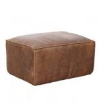 Scruffy Leather Footstool Large 26" in Olde english Coffee Leather This modern upholstery collection