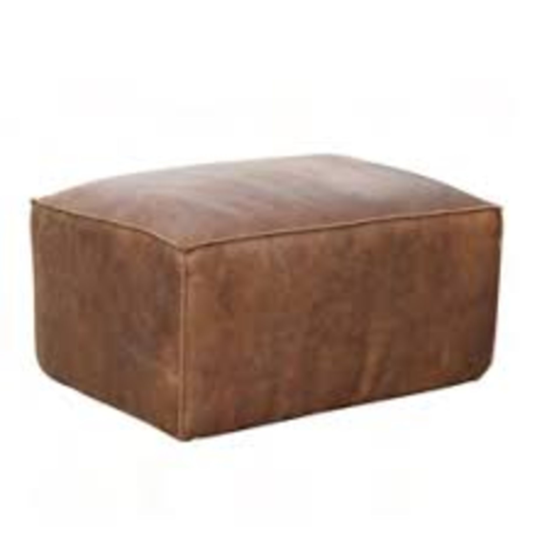 Scruffy Leather Footstool Large 26" in Olde english Coffee Leather This modern upholstery collection